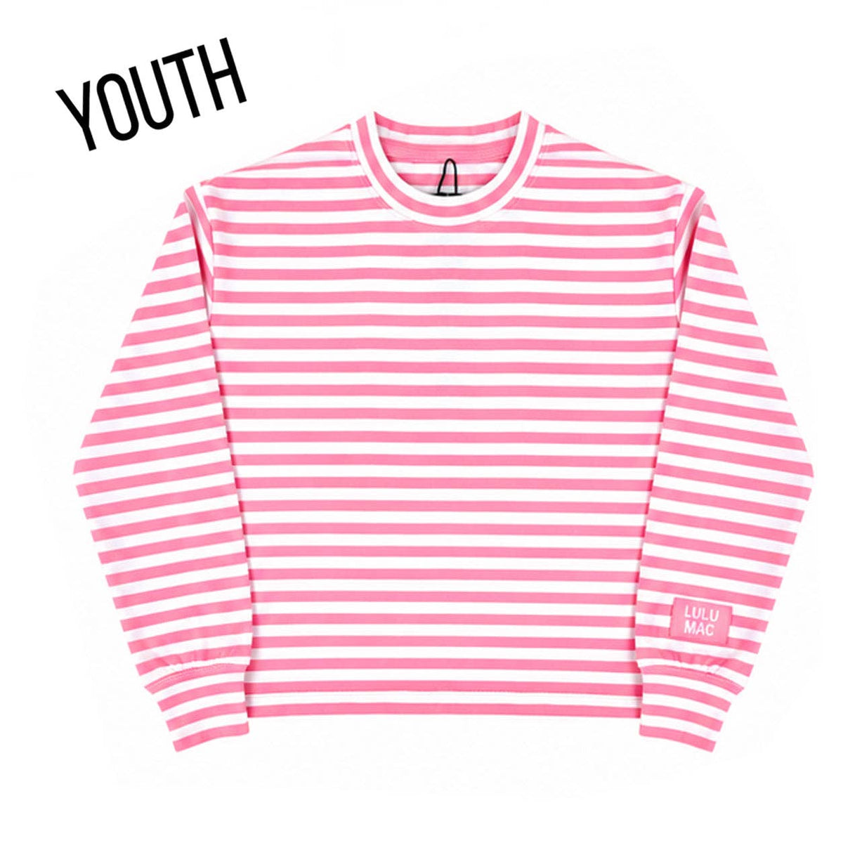 MONOCHROME PATCH YOUTH LONG SLEEVE TOP-NEON PINK