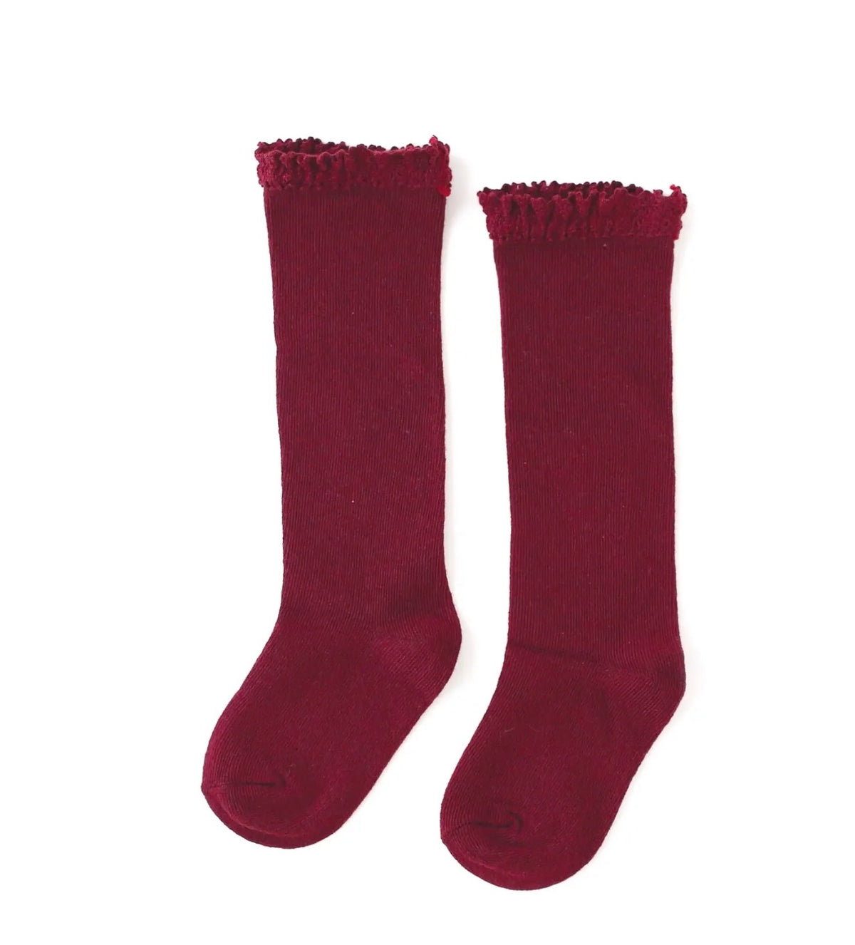 Crimson lace knee high socks