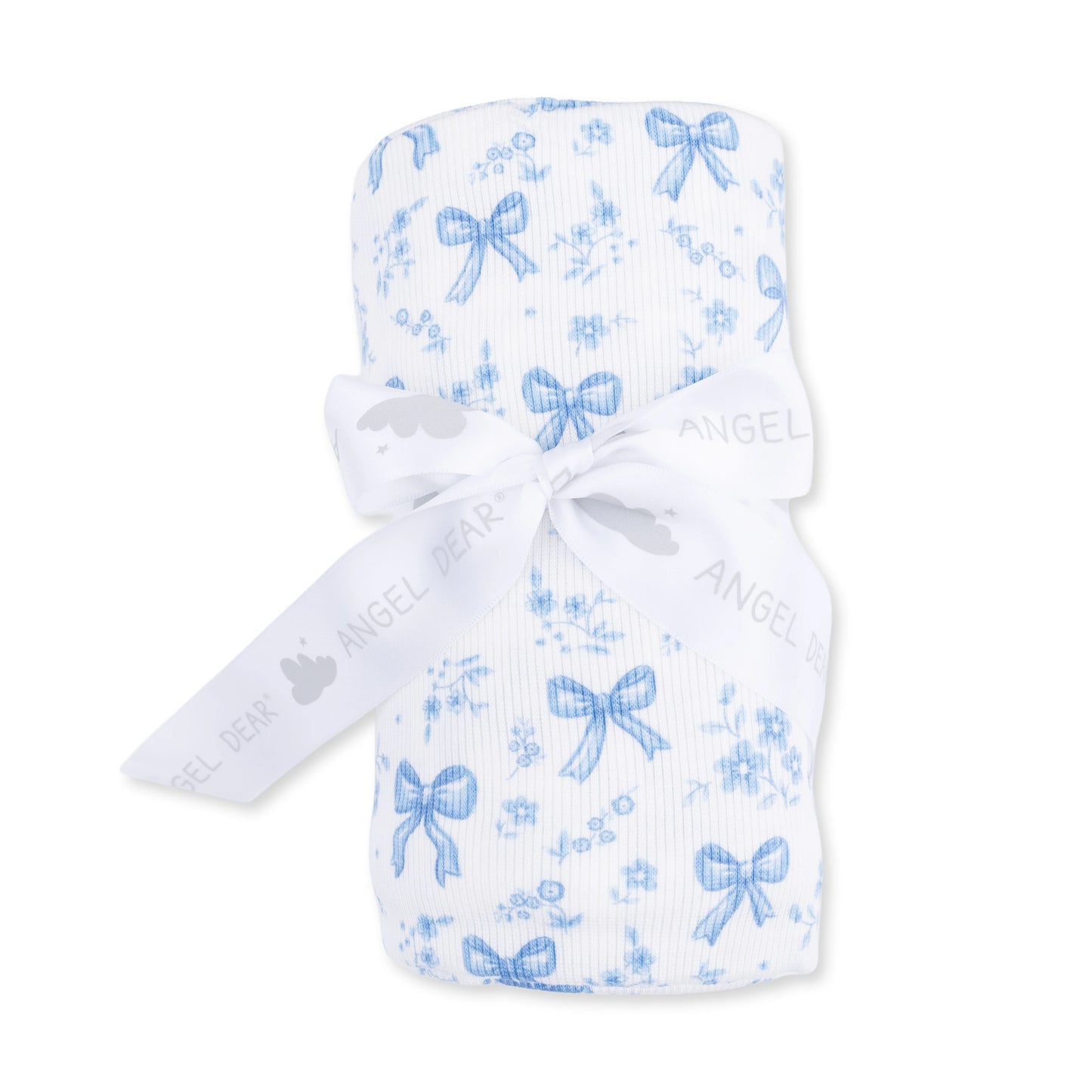 Blue Bows and Flowers Swaddle