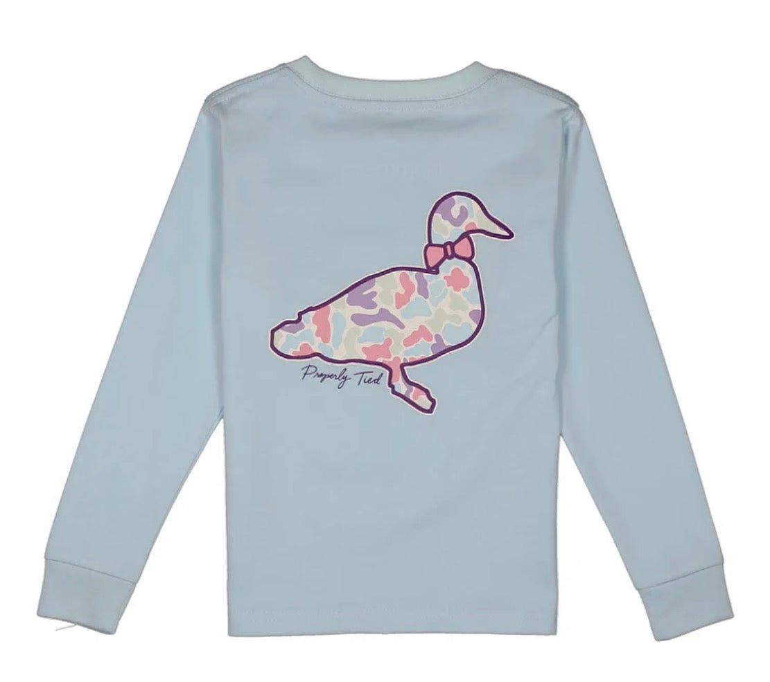 Girls Cotton Candy Camo Logo LS Periwinkle