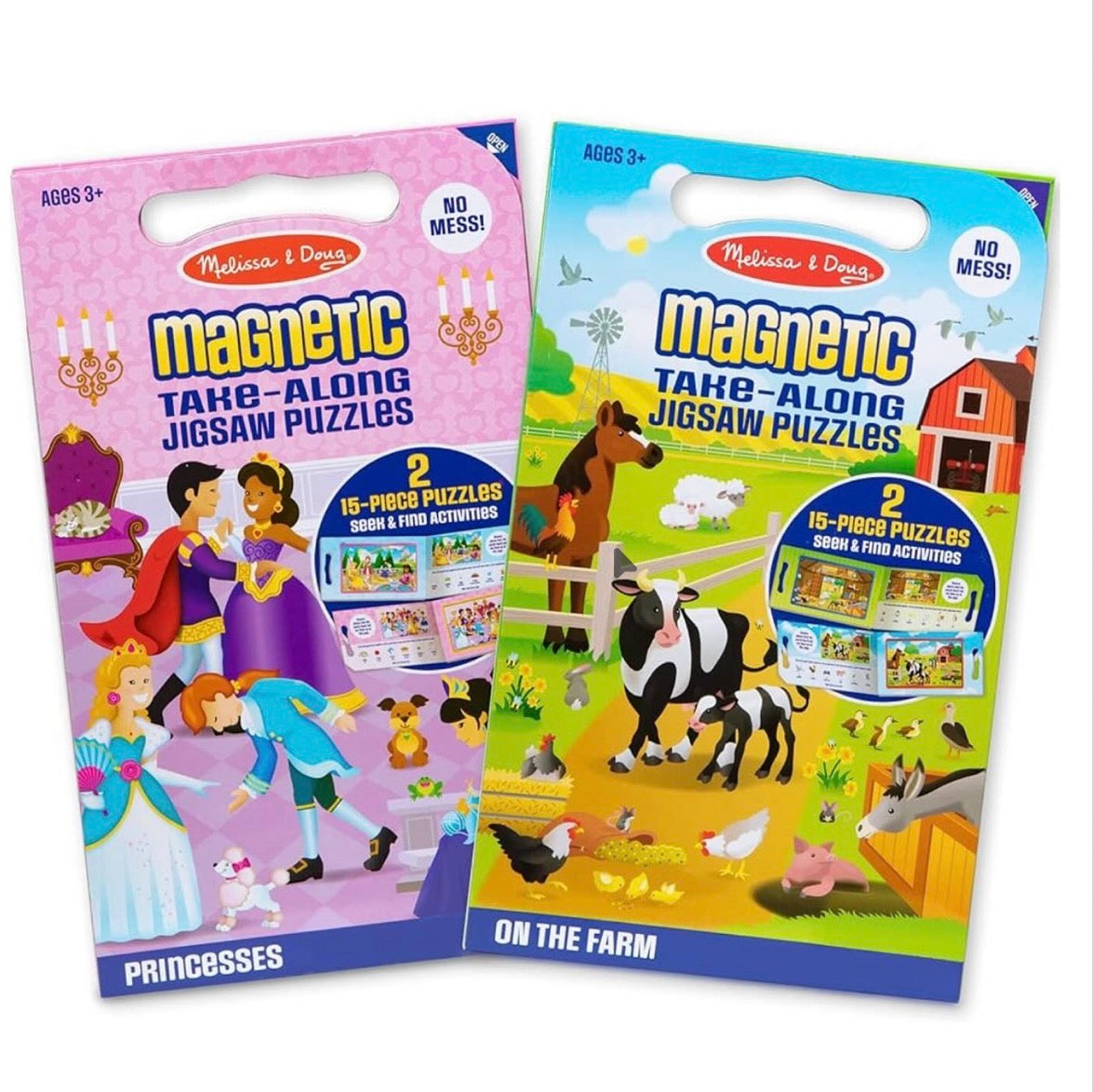 Magnetic take-along jigsaw puzzle