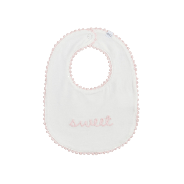 Embroidered Pink Bib