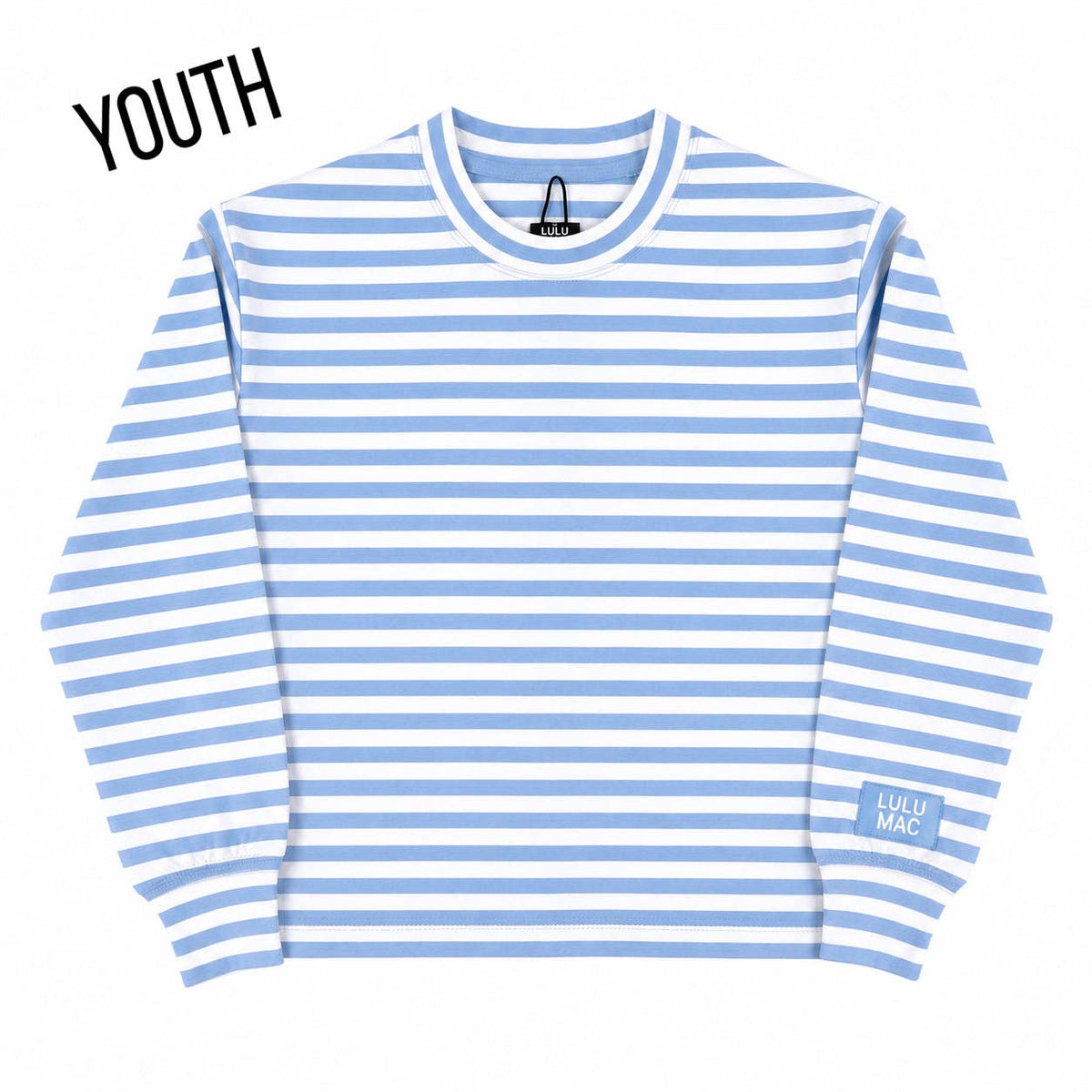 MONOCHROME PATCH YOUTH LONG SLEEVE TOP-LIGHT BLUE