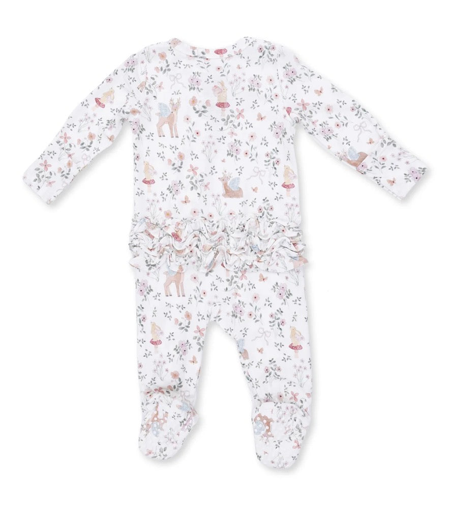 Enchanted Woodland 2 Way Ruffle Back Zipper Footie