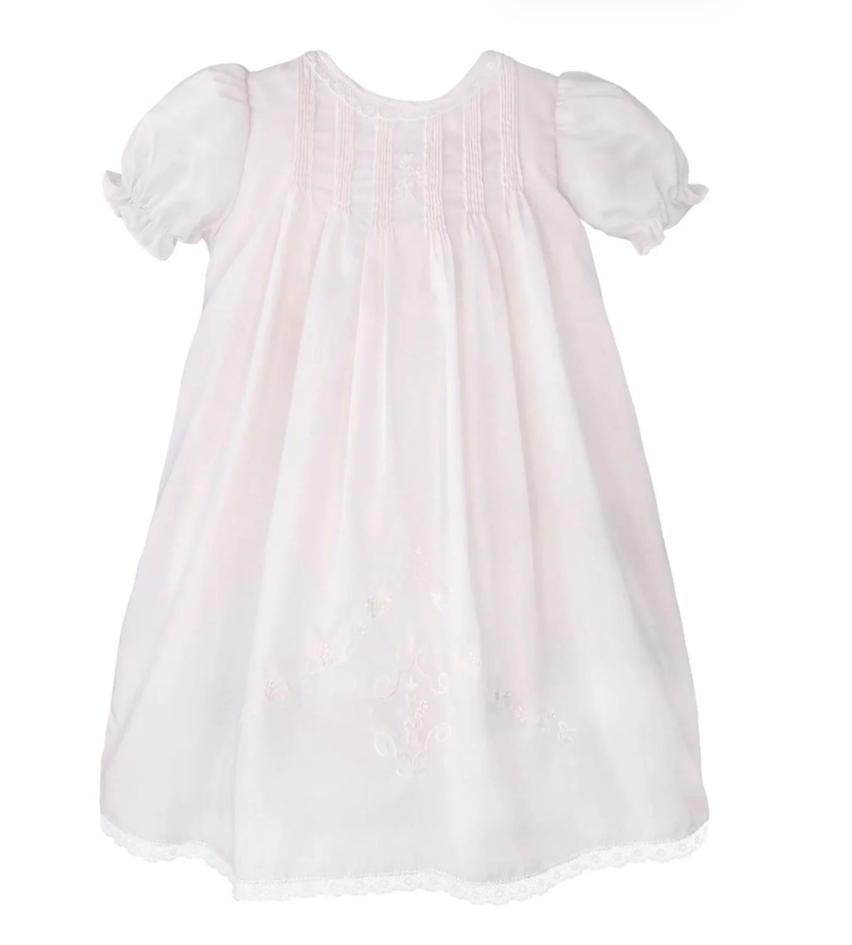 Pink Heirloom Lace Hand Embroidered Daygown