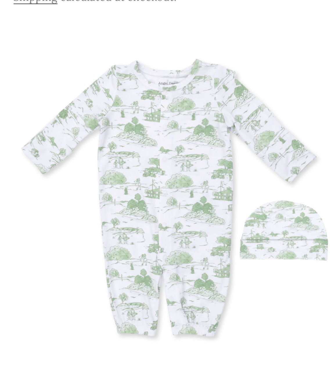 Convertible gown and Beanie Golf Toile Green