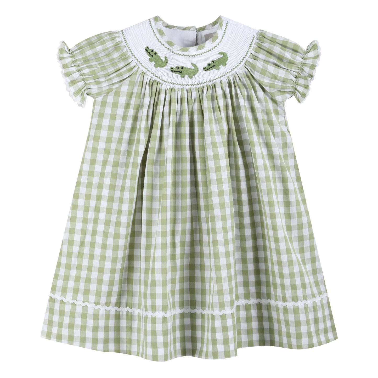 Sage Green Gingham Alligator Dress