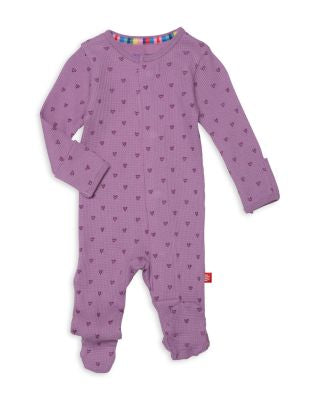 Pink Ribbon Print Magnetic Waffle Footie