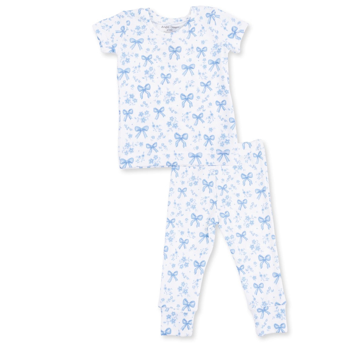Blue Bows and Flowers Short Sleeve Loungewear Set