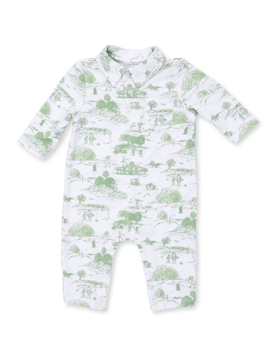 Polo Romper Golf Toile Green