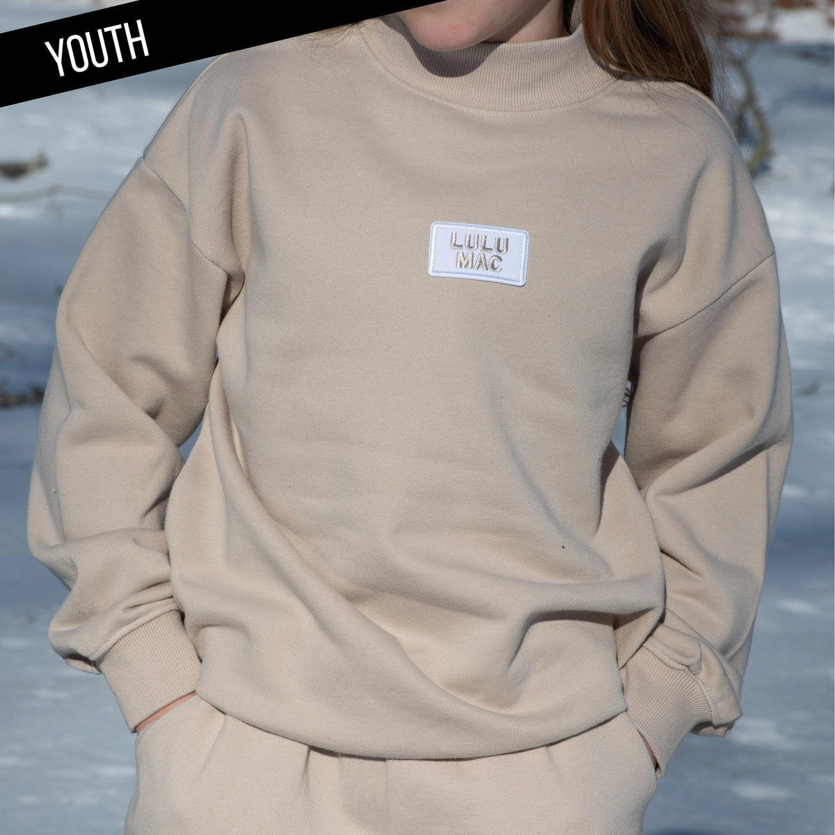 Khaki Lulu Mac Mock Neck