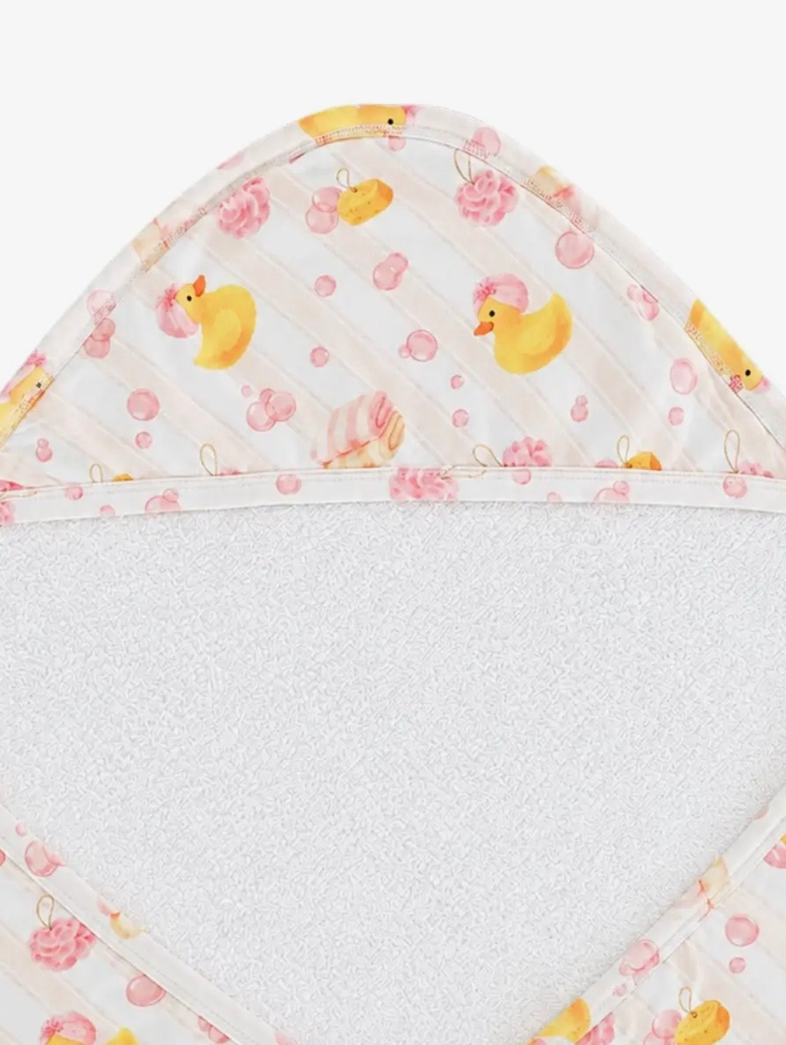 Bubble Duckie Pink Baby Towel