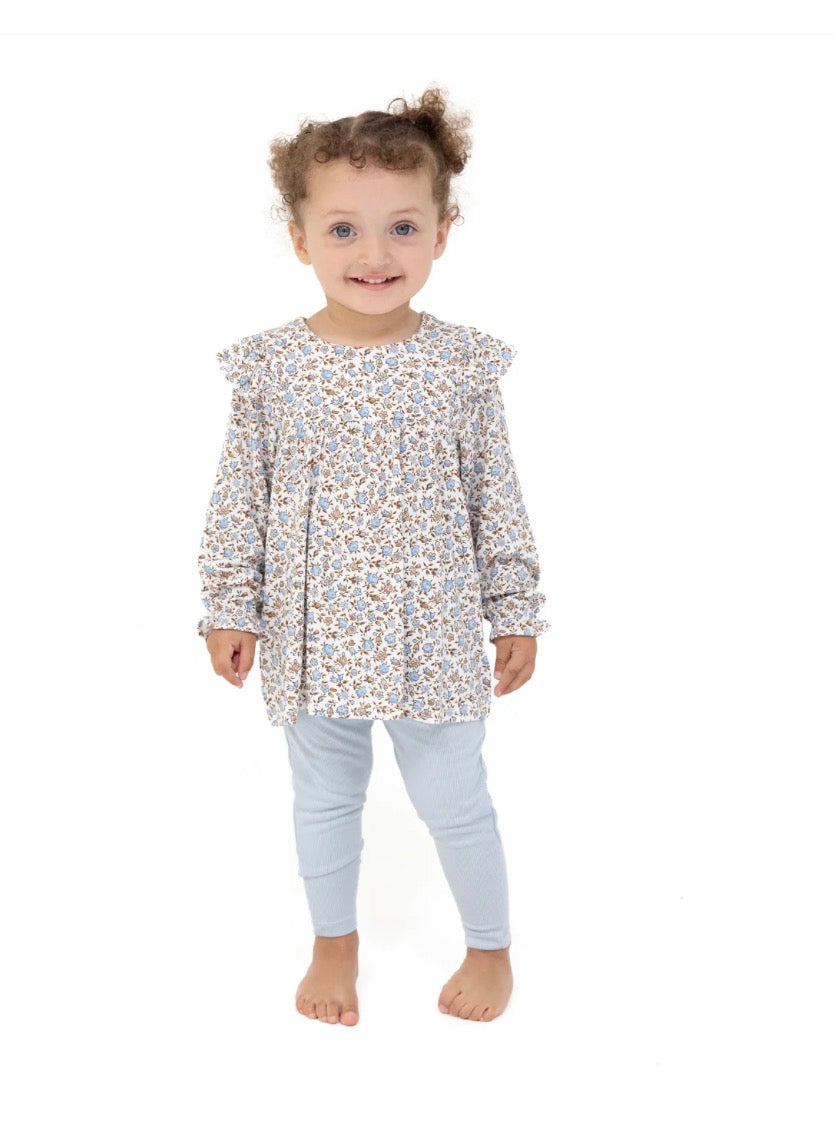 Ruffle tunic with leggings Hazelnut Floral