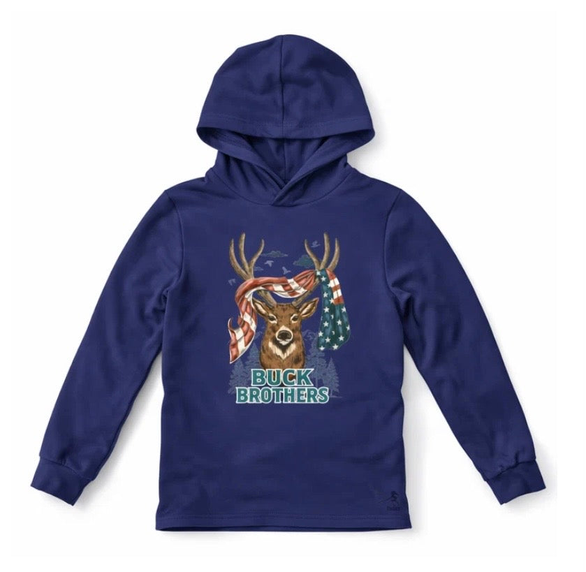 Kids CoolShade mack performance hoodie || liberty buck (colbalt)