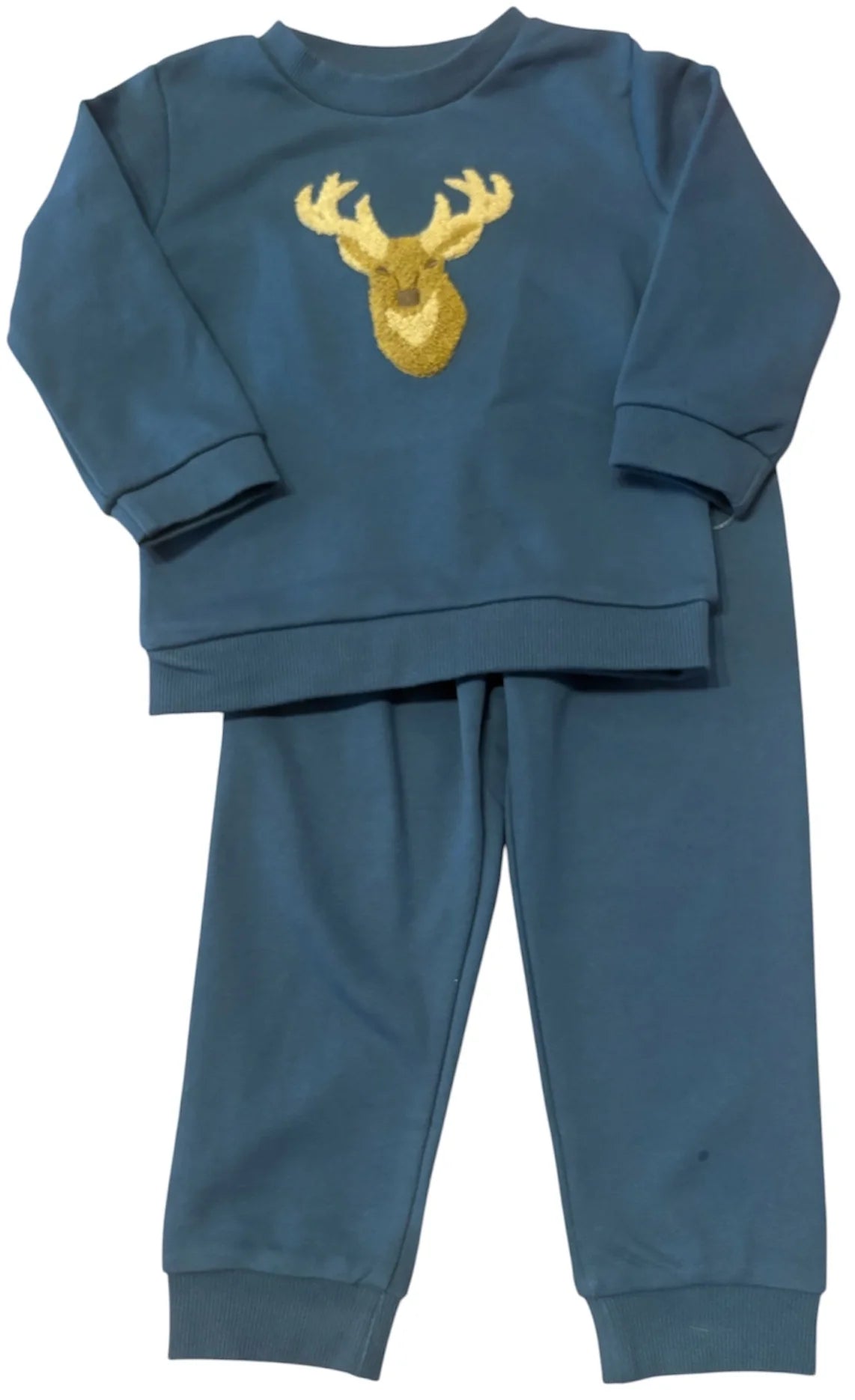 Deer Appliqué Boy Jogger Set