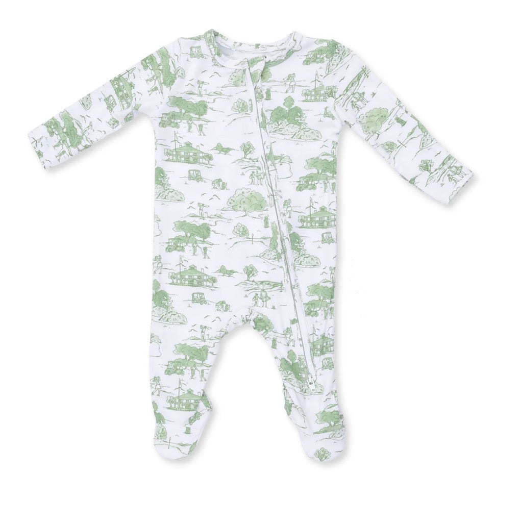 Golf Toile Green 2 Way Zipper Footie