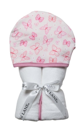 BAMBOO HOODED TOWEL | BLOOMING BUTTERFLIES