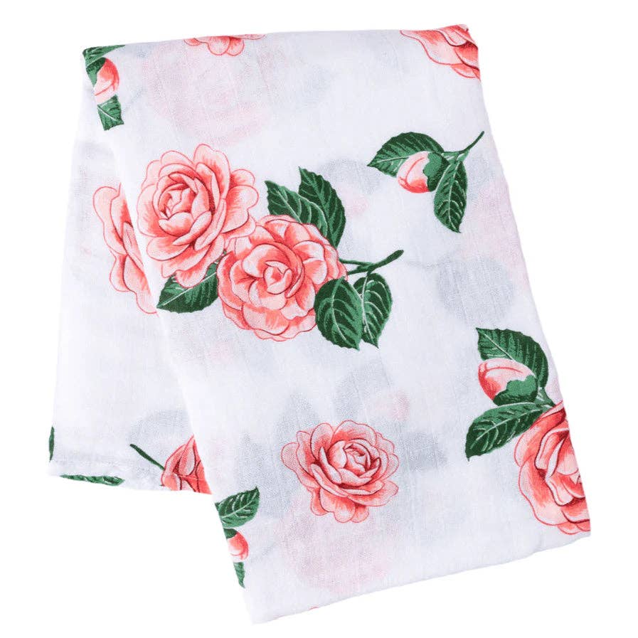 Muslin Swaddle Baby Blanket: Camellia Soft Bamboo Cotton Blend