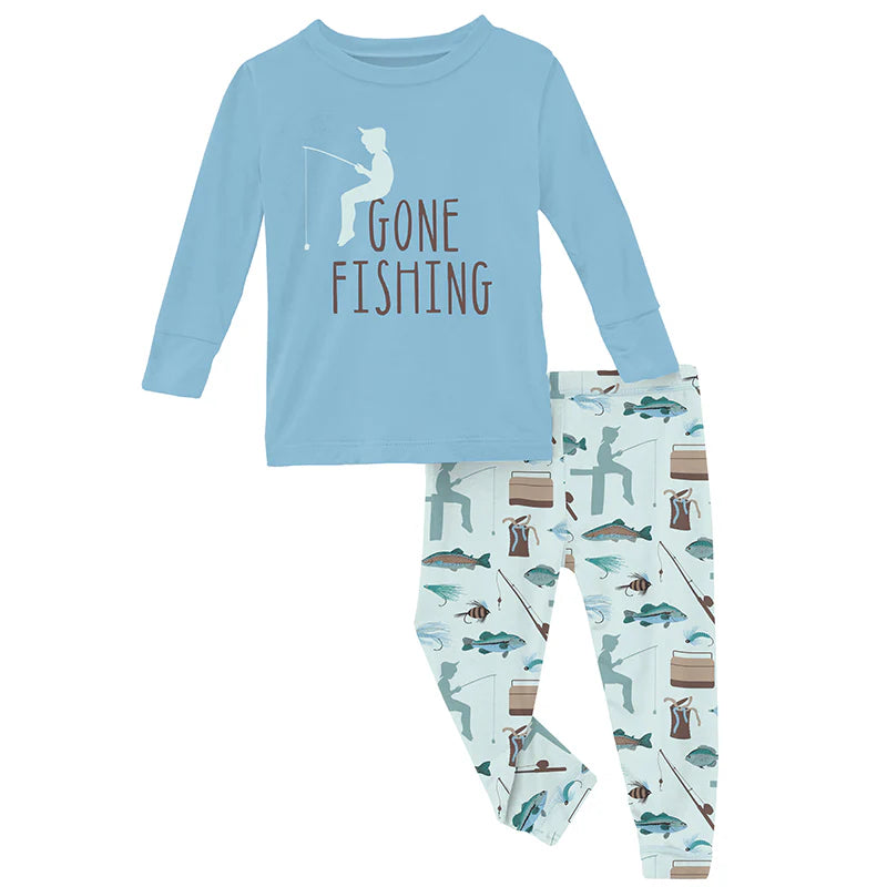Fresh Air Fishing Graphic LS Pajama Set