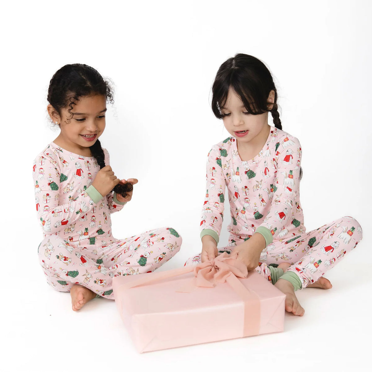 Christmas Dogs Pink Pajama Set