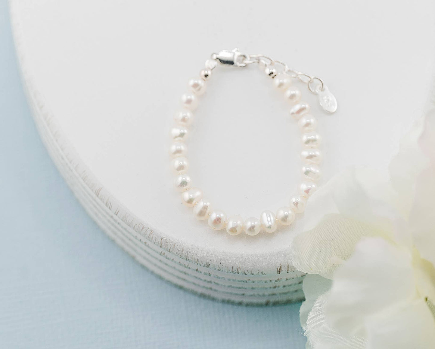 Zoey - Kids Sterling Silver Freshwater Pearl Baby Girl Bracelet