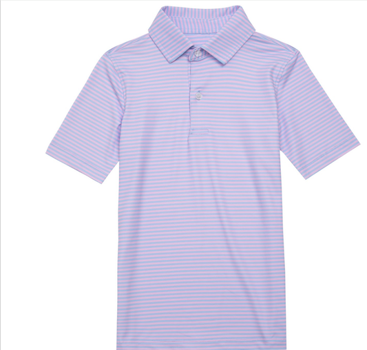 Pink and Light Blue Stripe Polo