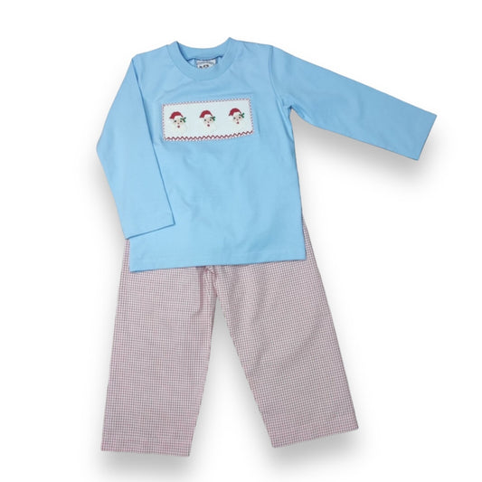 Santa Smocked Boys Pant Set