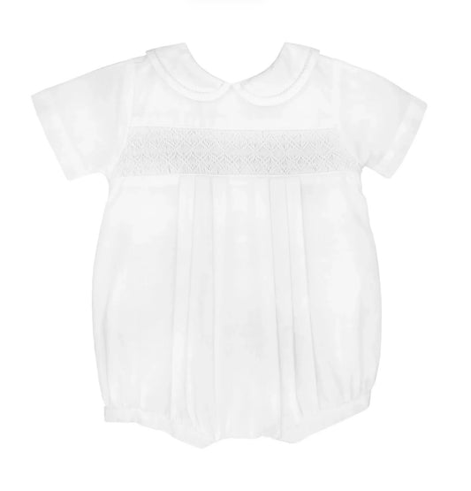 White Smocked Bubble with White Thread