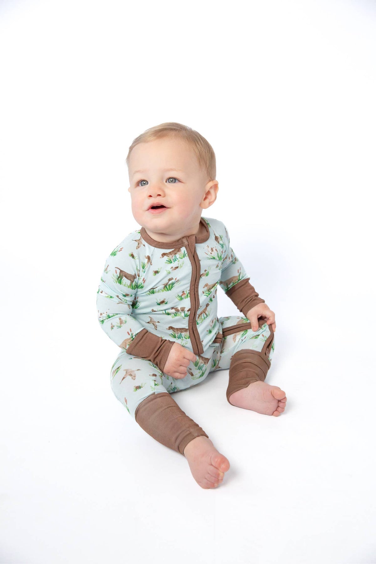 Delta Bird Hunting Dogs Convertible Zip Romper
