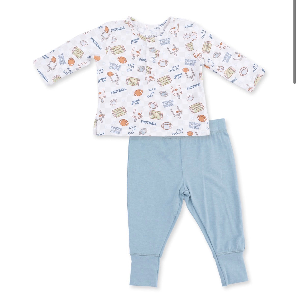 Long Sleeve Henley Play Set Football Check