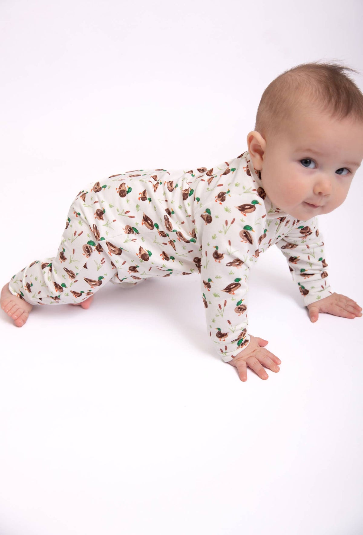 Mallard Drake Ducks Sweatshirt Polo Romper