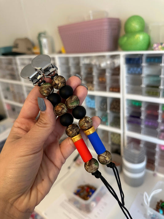 Red Shell Pacifier Clip