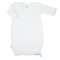 Mint Trim Paty Knit Overlap Shoulder Gown