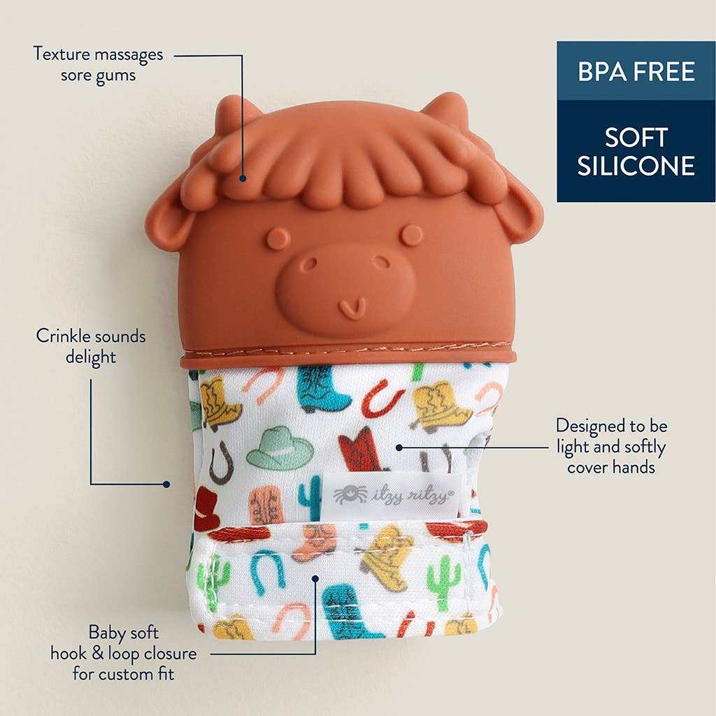 *NEW OPTIONS* Itzy Mitt™ Silicone Teething Mitts: Fox
