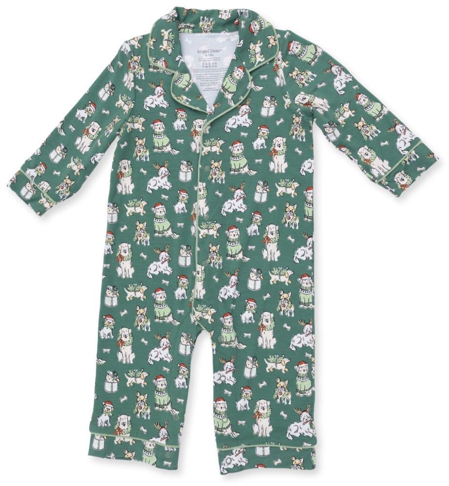 Christmas Dog Long Sleeve Coat Style Romper