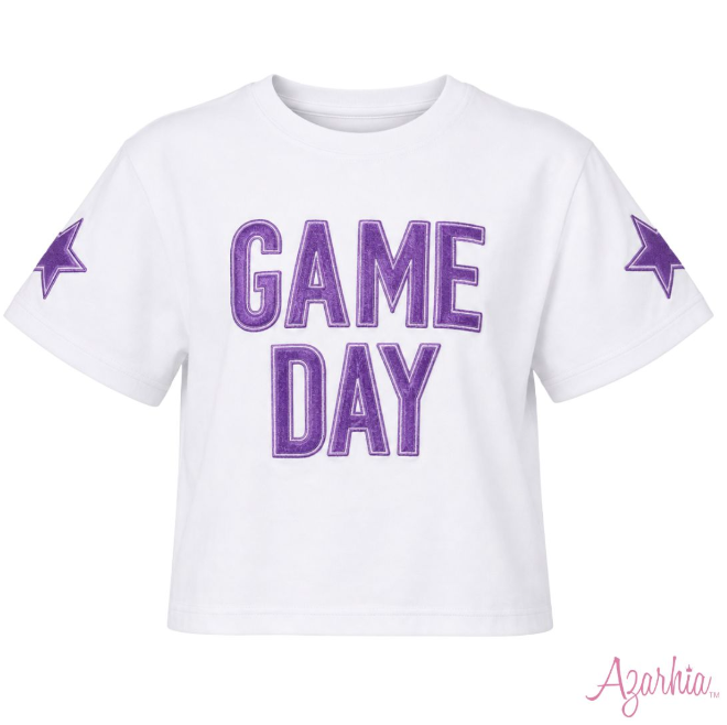 Purple Shimmer Applique Game Day Tee