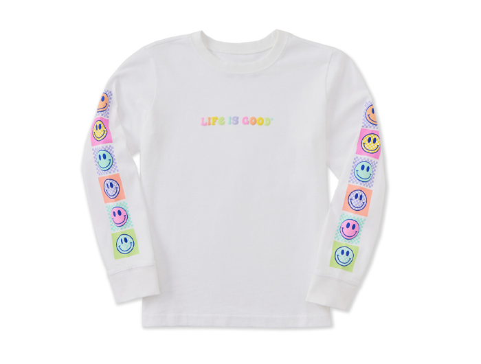 Always Smiling White Long Sleeve Boxy Tee