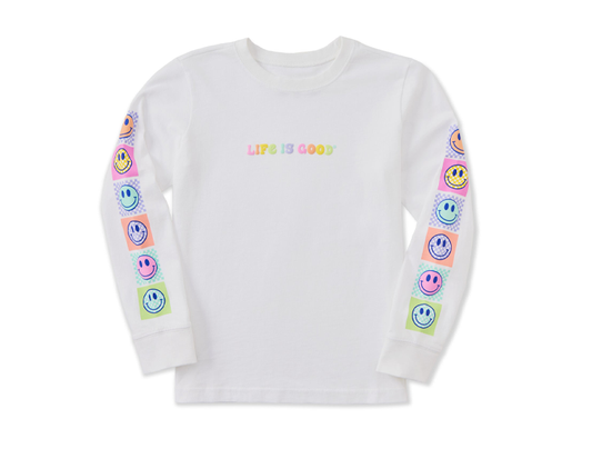 Always Smiling White Long Sleeve Boxy Tee