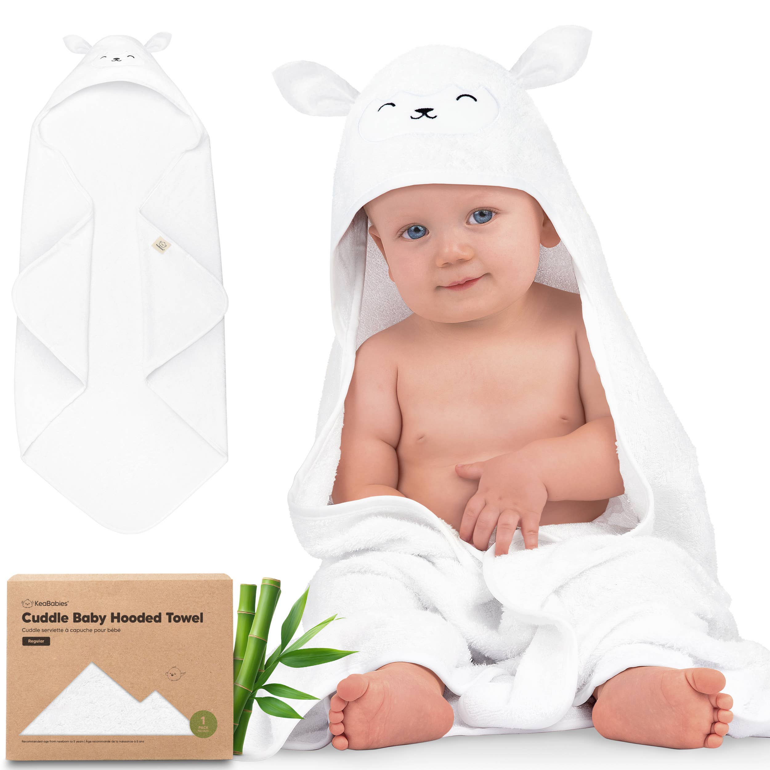 KeaBabies Cuddle Baby Hooded Towel