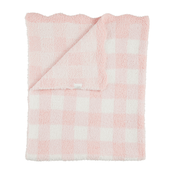 Pink Gingham Chenille blanket
