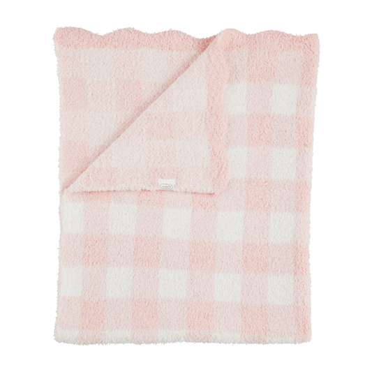 Pink Gingham Chenille blanket