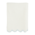 Blue Edge Scallop Chenille Blanket