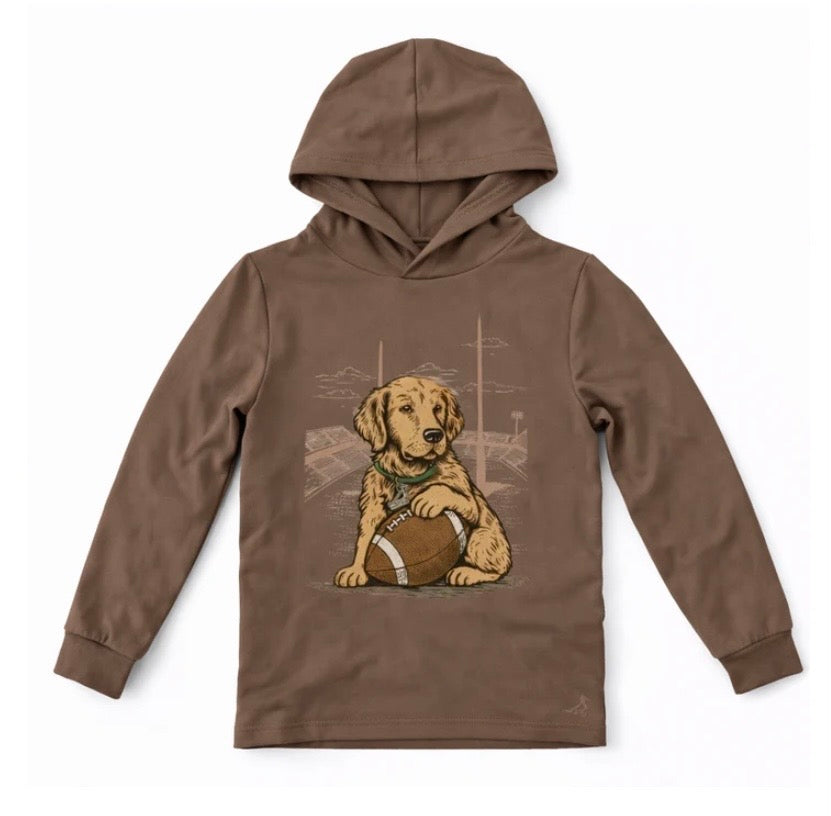 Kids CoolShade mack performance hoodie || friday night retriever (mud)