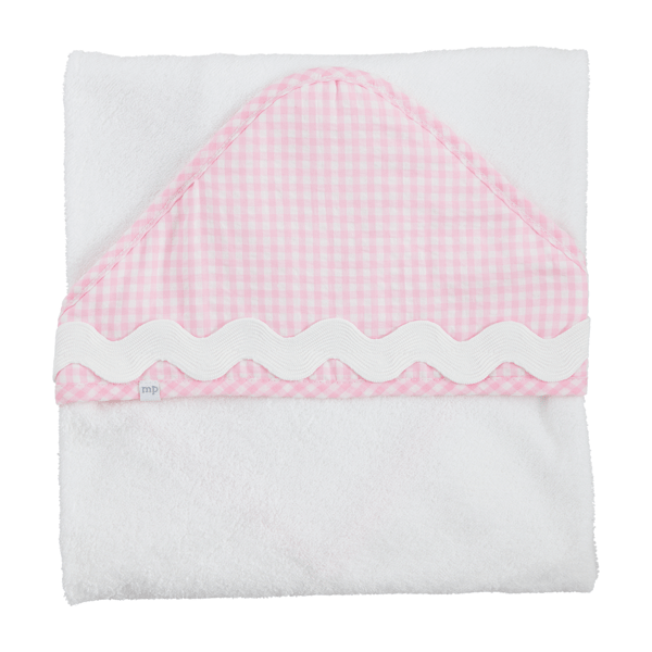 Pink Gingham Design Hooded Towel