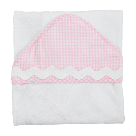 Pink Gingham Design Hooded Towel