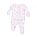 Pink Toile Ruffle Back - 2 Way Zipper Romper
