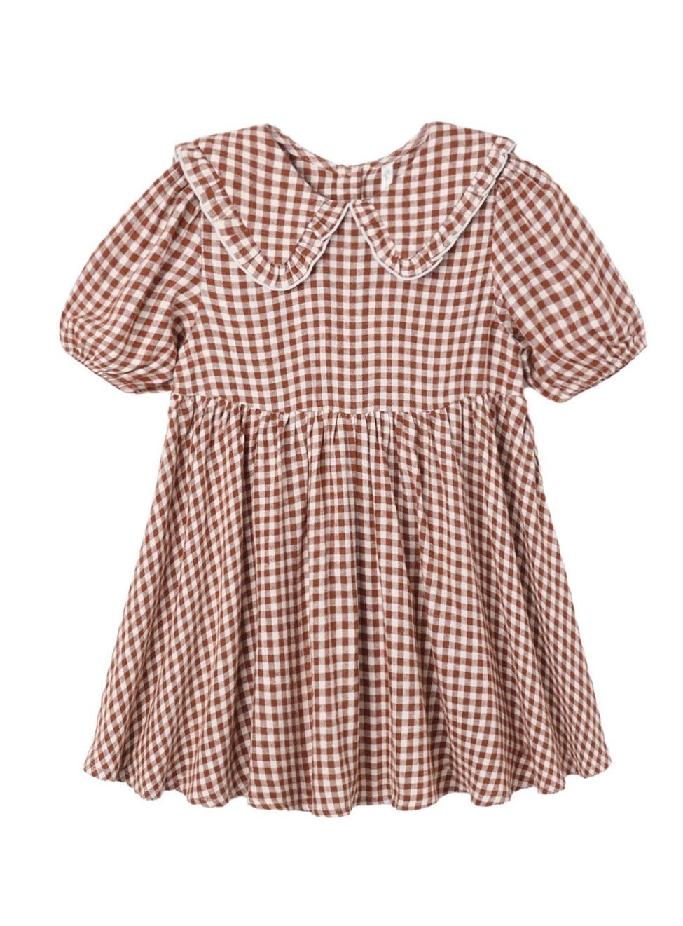 Camille Dress Brick Check
