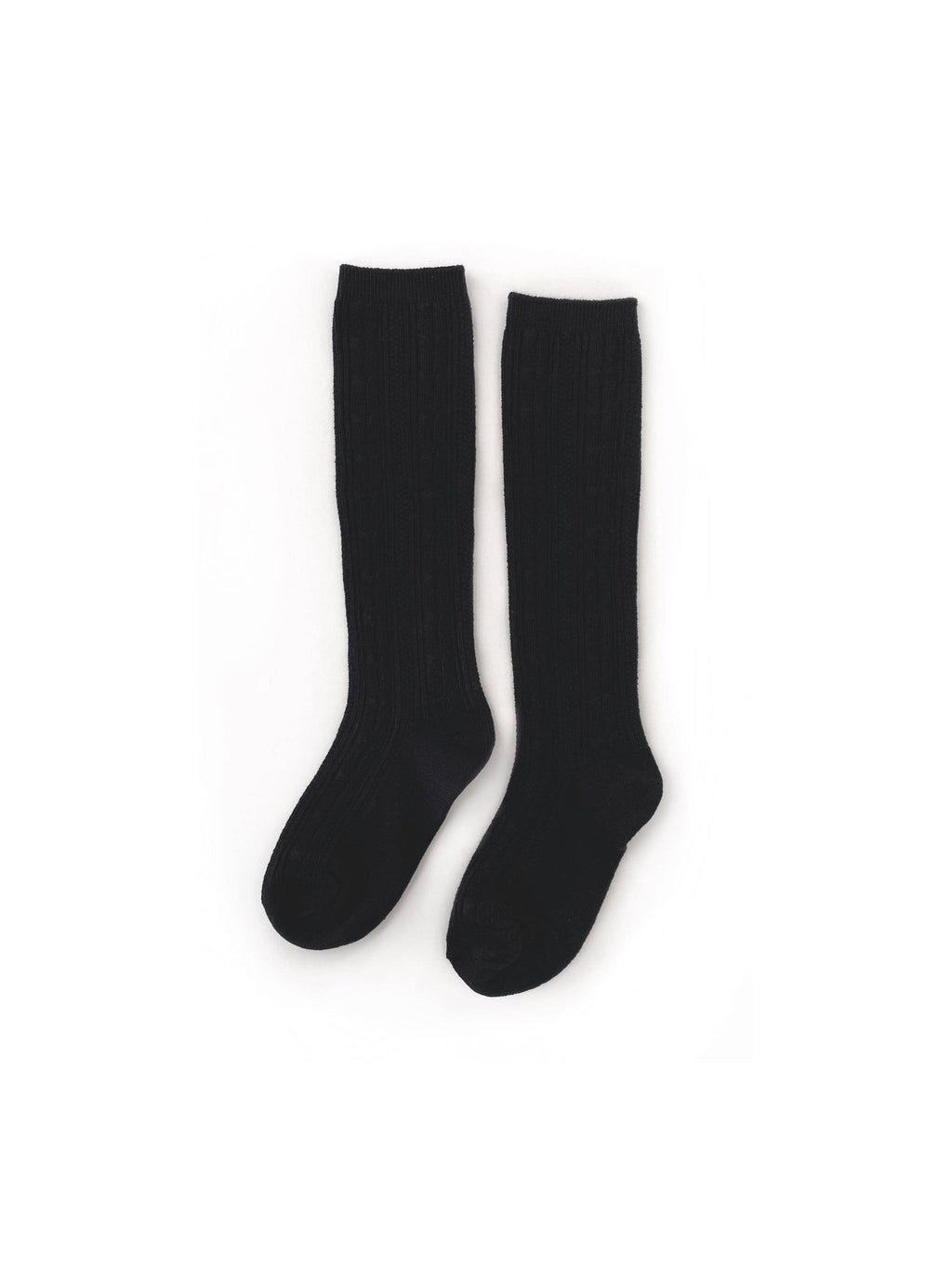 Black Cable Knit Knee High Socks