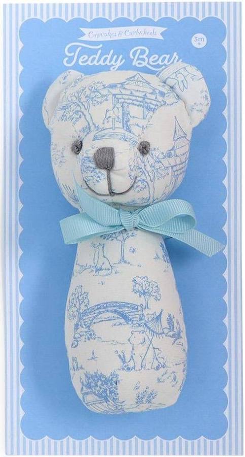 Animal Toile Pattern Teddy Bear Rattle