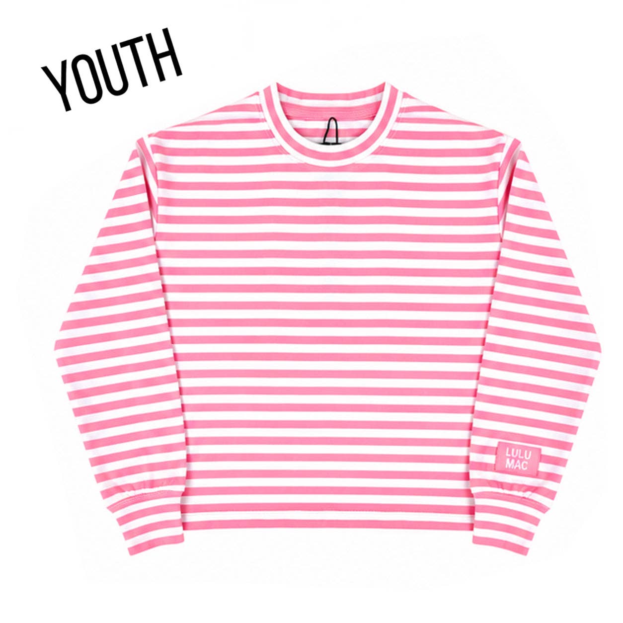 MONOCHROME PATCH YOUTH LONG SLEEVE TOP-NEON PINK